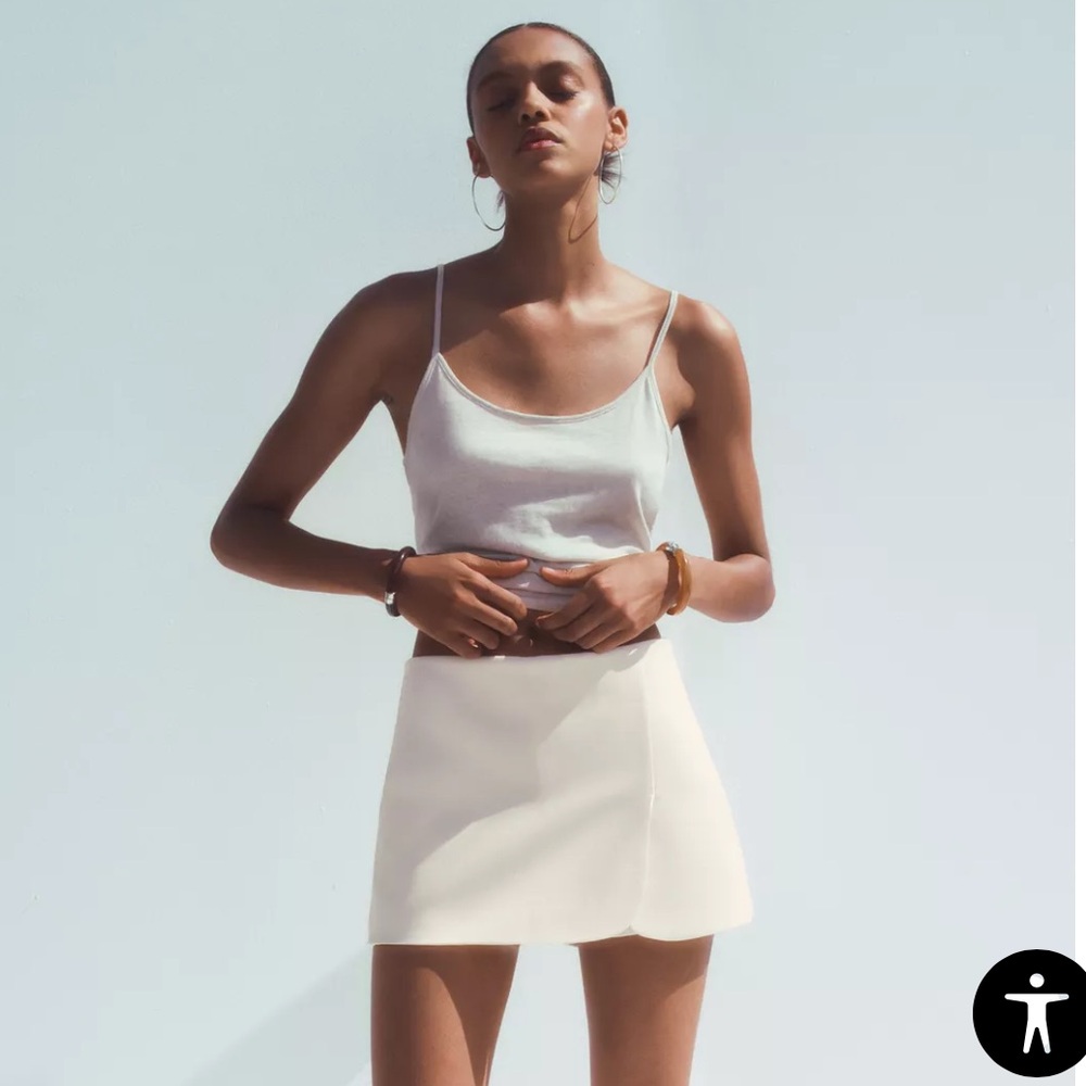 Zara White Skort